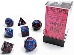 Chessex Dice: 7 Set Polyhedral Gemini Black Starlight Red CHX26458